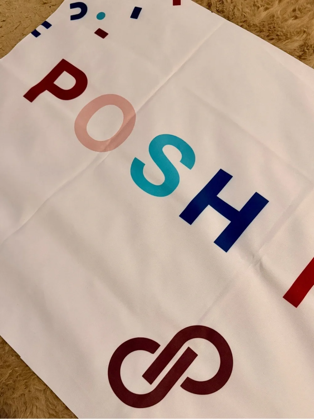 White Lettered Wall Tapestry with Multicolor Typography
